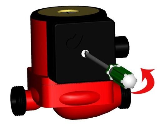 3. Open the back cover of the pump. After opening the cover, do not touch the speed selector handle on the back cover. 4. Loose the screw on the right side of the pump slightly.
