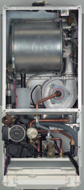 Aluminium radial heat exchanger Easy maintenance condensate syphon Pressure switch Anti-seize function on pump Flue gas analysis test point Premix burner Condensate level sensor Innovative hydrolic