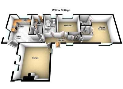 FLOOR PLAN NOT TO SCALE : FOR GUIDANCE ONLY Willow Cottage A601 Printed by Ravensworth 01670 713330 www.arranestateagents.co.