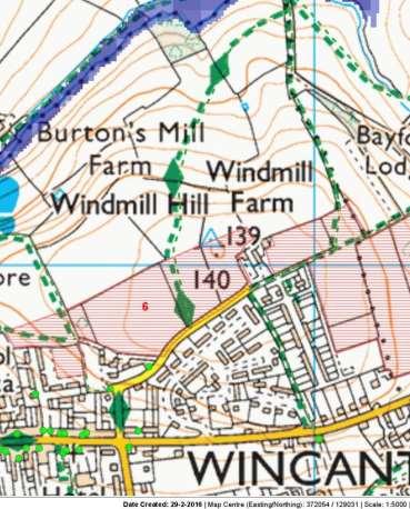 Windmill Hill is a local landmark element rising to 140m AOD, providing opportunities for long-ranging views over the surrounding area.