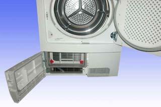 12.5 Removal of the front panel gives access to: - The capacitor (heat exchanger) - The flap door