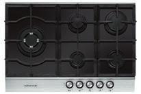 Integrated Ignition H:47 x W:560 x D:480 De Dietrich 72cm 5 Burner Gas on Glass Hob, St/Steel Trim Vitro and gas hobs Code: DTG1175X Stainless Design 5 