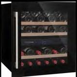service wine cabinet 59,2 (W) x 55,7 (D) x 123 (H) Reversible 3 layers glass door, anti-uv treated, stainless steel frame 8 semi-sliding wooden shelves 1 fixed presentation shelf Thermometer with