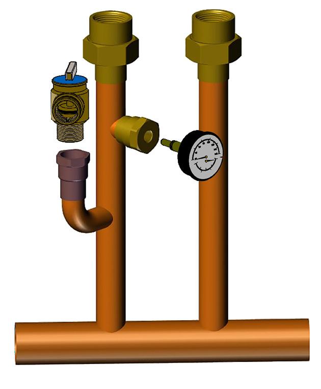 Note Note FIGURE 5-1 Safety Relief Valve System Supply Safety Relief Valve TP Gauge Boiler rated at 50 psig (345 kpa) maximum allowable working pressure.