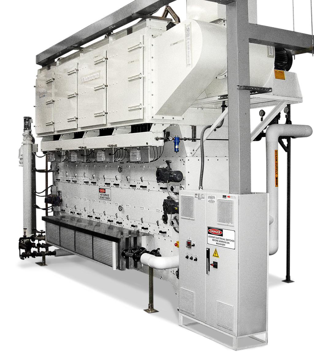 INTEGRATION, VARIATIONS AND EXECUTIONS The Vortex Dryer and Screw Conveyor Cooler as a combination or individually are offered in a range of sizes and capacities that can condition up to 20,000 kg of