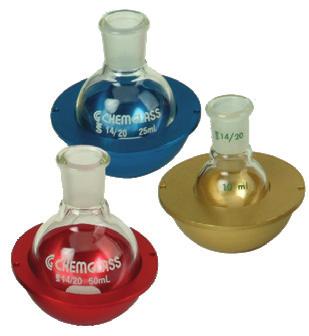 Corresponding inserts are available for round bottom and recovery flasks. See tables below for appropriate combinations.