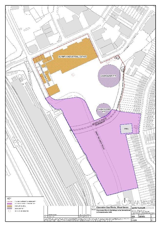 Parameter Plan 2 (Figure 5.5) identifies the buildings to be demolished including the Olympic Trading Estate and buildings along Western/Coburg Road (No s. 57-89).