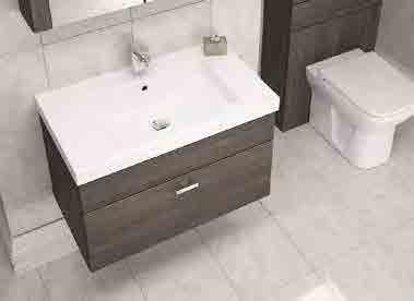 Bring balance to a larger bathroom and complement a deep basin unit with a slimline mid toilet unit and two mid storage units.