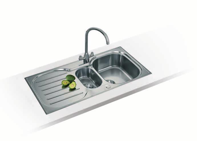 Compact Plus 4 Compact Plus CPX P 611 780 Stainless Steel sink & Davos J Chrome tap Model will not accommodate taps with a base diameter over 55mm.