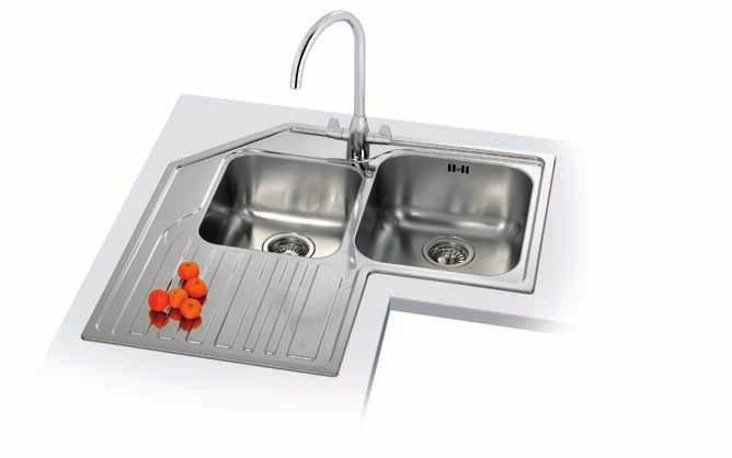 UK 0 UK UKX 612 Stainless Steel sink & Davos J Chrome tap Model will not accommodate taps with a base diameter over mm.