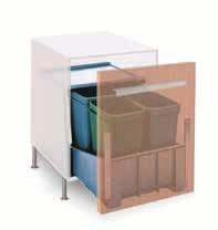 Sorter 3- Soft-close drawer system Accommodated in cabinet floor Includes system lid with integrated charcoal filter Cabinet width 0mm 1 x 35L bin Sorter 3-60 Soft-close drawer system Accommodated in