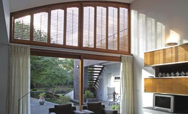 SHUTTERS Each material type is chosen for its individual characteristics, whether it be