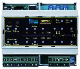 Thanks to this and its other features, the BX280 is suitable for civil and industrial applications. The BX280 control unit has two danger levels: 1 st LEVEL, 1 st Pre-Alarm. This was set at 13 % of L.