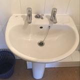0 Bathroom Fittings Fitted Suite One white handbasin with