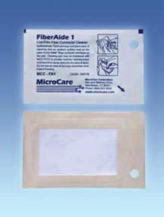 FiberWipes are available in rugged mini-tubs (90 wipes) or in hermetically sealed individual packages (FiberAide 1) and are the perfect size for tool kits and test kits.