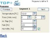 programming automatic air-flap control (each 0% regulation)