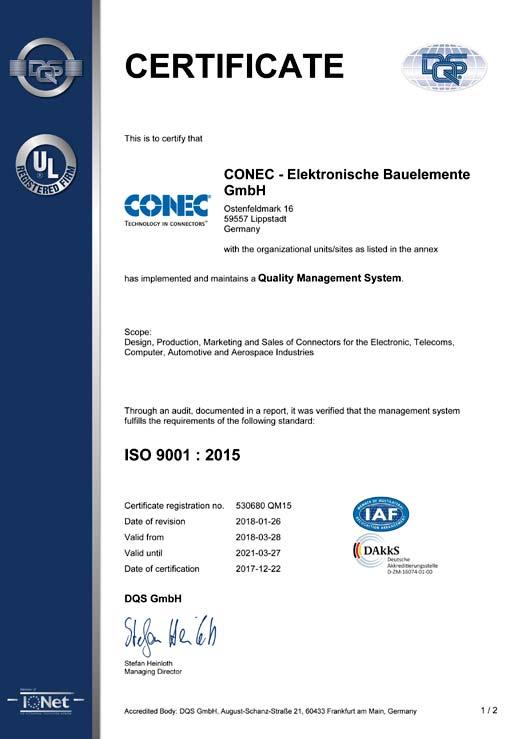 DIN EN ISO 9001 : 2015 UL