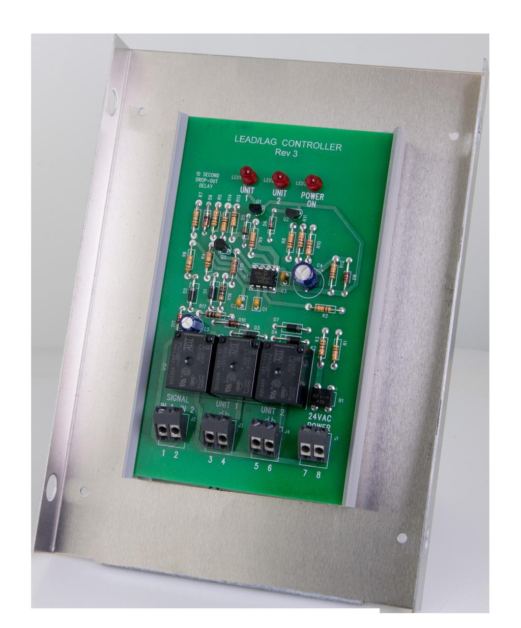 io-ll Lead/Lag ontroller This versatile 24 volt Lead/Lag ontroller offers balanced operating time between 2 redundant devices. The io-ll is microprocessor controlled.