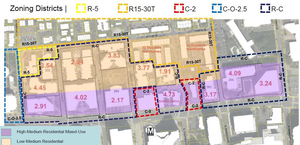 DRAFT Relationship between General Land Use Plan and Zoning Patterns The GLUP currently designates approximately the northern two-thirds of these blocks from North Vermont Street to North Randolph
