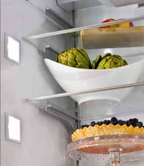 Heavy-duty Optiflex hinge These specially designed hinges allow the refrigerator doors to line up flush with your custom-installed or existing cabinetry when closed, yet pull out and away from the