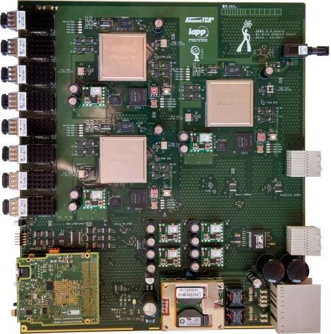 27 Exemple of ATCA device ATCA board with 3 ALTERA FPGA StratixIV 40 optical