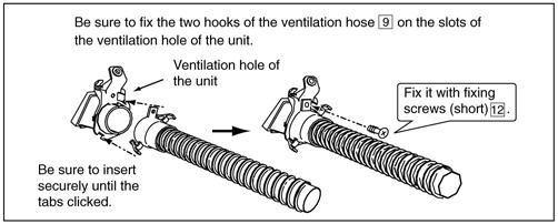 When using the extension ventilation hose