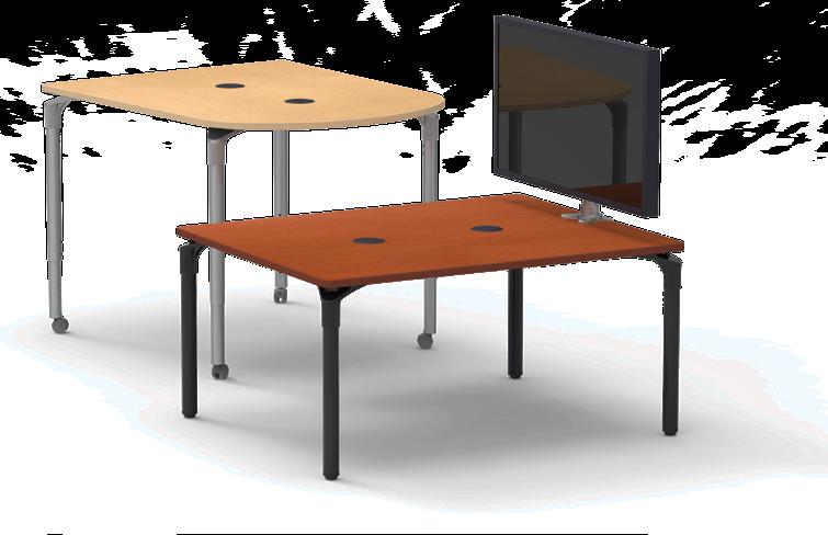 Sit, Stand or Move Around With tables in an array of leg styles, the Plateau Series Media Tables make it possible to tailor to any space, from schools and