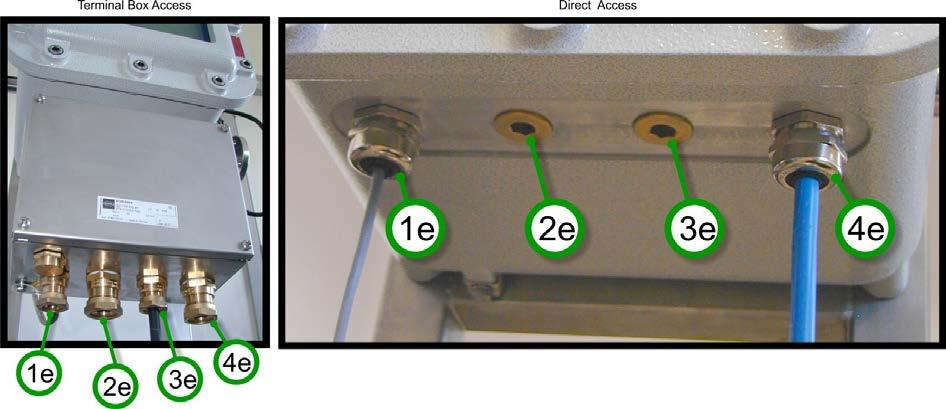 3.4 - Electrical Access Points Electrical access can be made either via the optional Exe Terminal box (Figure 4 below, left) or direct to the Exd enclosure (Figure 4, right).