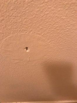 Indications of past patching to the ceiling and or wall. 2.