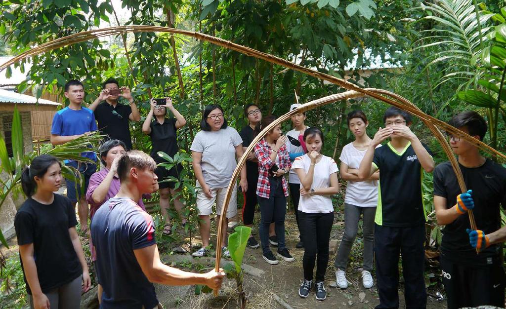 The strength and flexibility of the students finished 10m bamboo bundle is tested against Raman s 5m bundle.