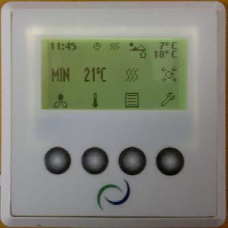 Main menu Indicators in the menu screen: "Sun" indicates that the rotor has stopped, the air handling unit is in