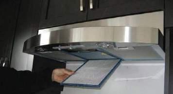 Range hoods generally have a removable and washable grease filter that must be cleaned regularly.