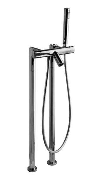 - GO 5206 exposed thermostatic bath shower mixer floor legs with shower