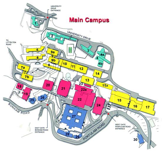 Campus Map of the University of Hong Kong UNIVERSITY DRIVE ENTRANCE Bank (BEA) & Supermarket 8.