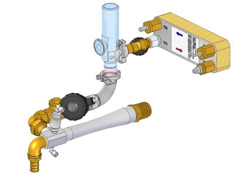 Vacuum system by means of ejector (Venturi system) with recirculation pump and water economizer set, effective, silent operation and low