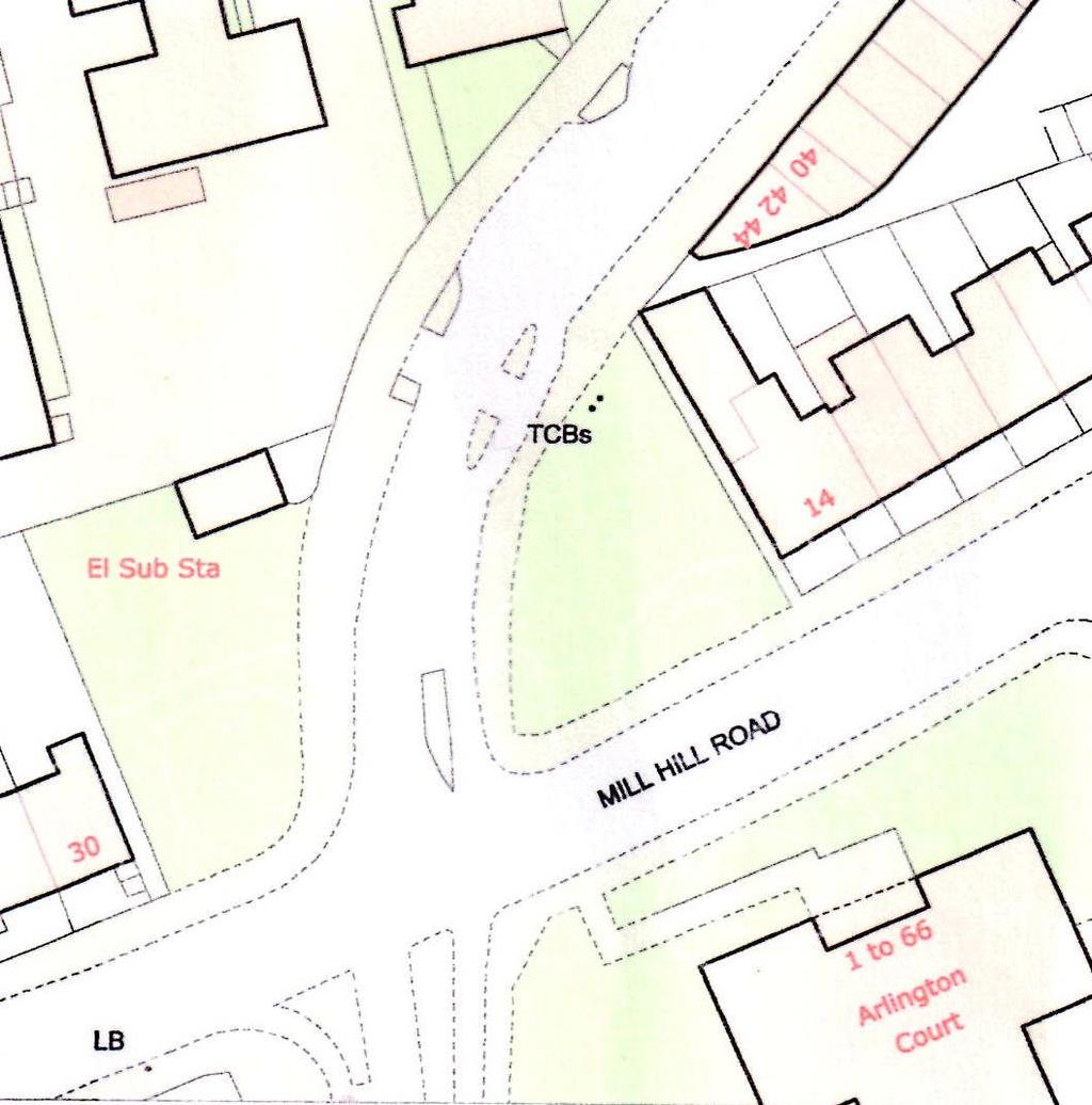 Site Description The space proposed for the re-development is the green corner of approximately 340 sq.m. in size, located at the bottom of Mill Hill Road and Crown Street, bordering the Mill Hill Park Conservation Area.