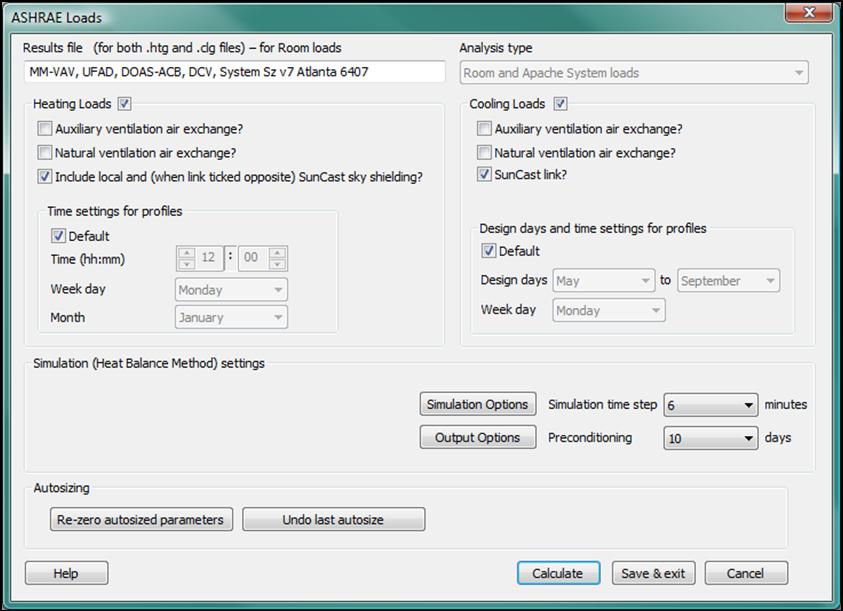 recorded settings from the System Parameters dialog.