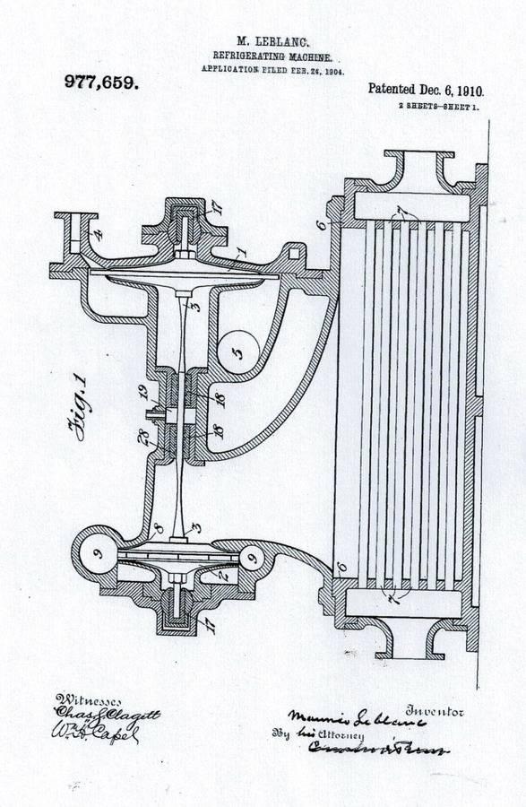 Leblanc s US Patent 977659 for a Refrigerating Machine with Centrifugal