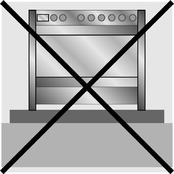 DO NOT INSTALL THIS APPLIANCE ON A RAISED PLATFORM. THE I.D. PLATE WITH