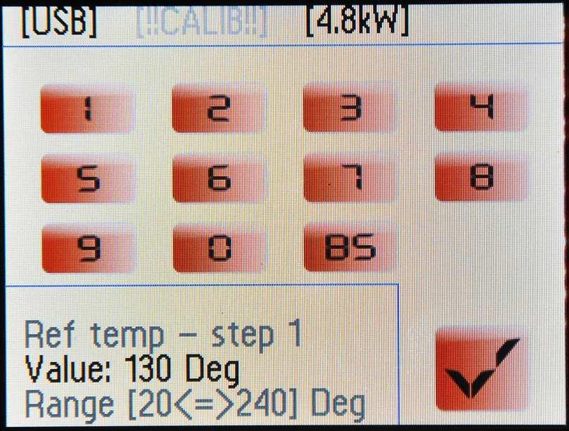 5.2 TEMPERATURE SETTING When you press the indication of the temperature at which to heat the surface, a numeric keypad will appear with which to set the temperature the heated surface must reach