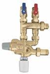A high-performance adjustable thermostatic mixing valve keeps the hot water temperature at the desired level and protects the user from the danger of scalding.
