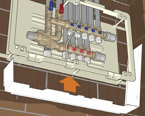 Manifolds The hot and cold water distribution manifolds are fitted with shut-off valves with operating knobs for each circuit and