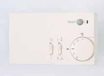 230 V room thermostat with selector, reset button and failure lamp Order code: 0629048 An extensive room thermostat with summer/ winter switch, failure alert and reset button thermostat for 1 to 1