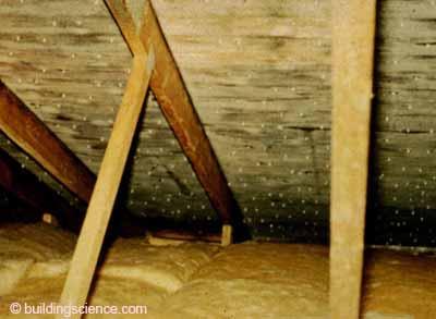 a leaky ceiling. So, the air entering the attic is a combination of air entering from the outside through the soffit vents and air entering from the inside through a leaky attic ceiling.