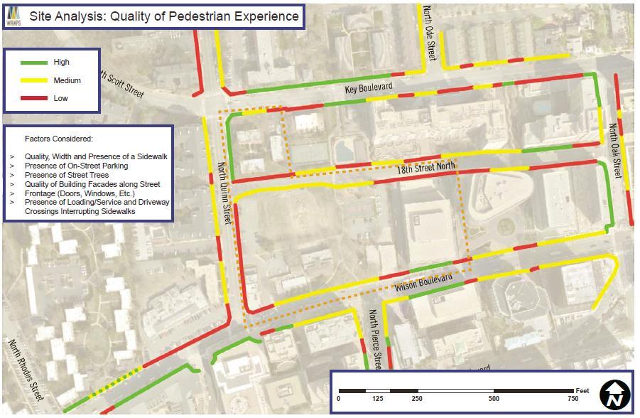 Transportation Within vicinity of study area, pedestrian experience is impacted: