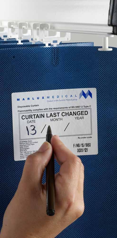 Self-auditing Specially designed labelling provides an opportunity for hospitals to self-audit the curtain change policy for each department Quick and easy