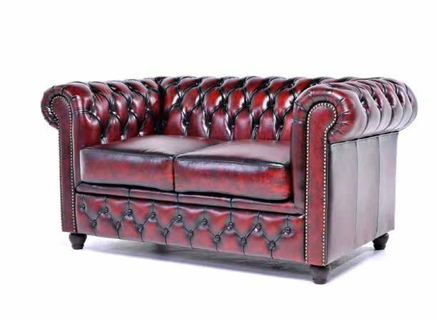 Chesterfield Two Seater A leather Chesterfield