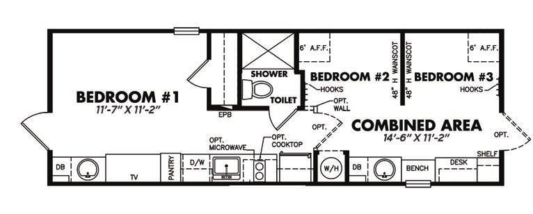 Similar to the Tiny Duplex, but with 1 shared bathroom and an open floorplan, this tiny floorplan is perfect MAKE IT SUPER-SIZED!