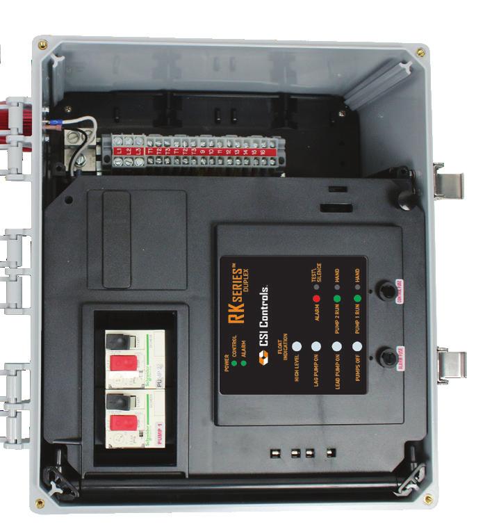 RK Series Three Phase Duplex Control Panel Three Phase, Duplex Demand Float Control System for Pump Control and System Monitoring 4 9 7 6 3 1 8 10 11 17 13 16 14 15 Model Shown: RKDF463-301 12 The RK