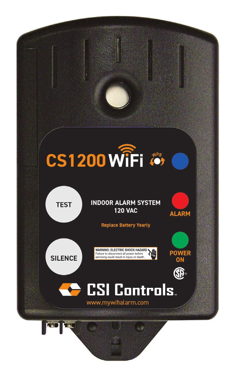 CS1200 WiFi Alarm System Indoor Alarm Provides Remote Notification 24/7 The CS1200 WiFi alarm system monitors and reports any residential alarm condition (contact closure), including sump high water